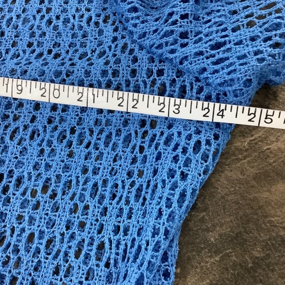 Blue Open-Knit Cardigan - Picture 4 of 5